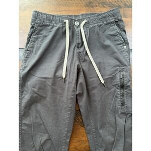 Vuori Pants Mens Small Gray Ripstop Elastic Waist Drawstring Zip Pocket Travel